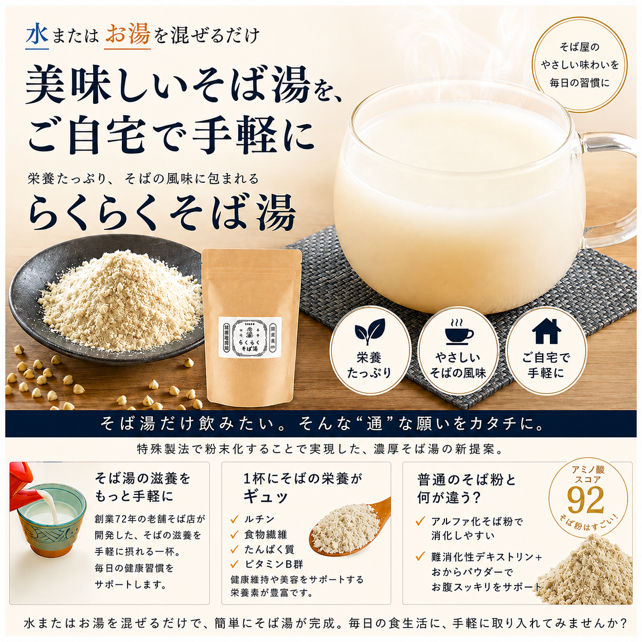 らくらくそば湯 100g (25回分)